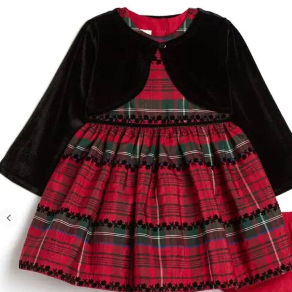 Pippa And Julie Red Plaid And Velvet 2-Piece Holiday Party Dress Nwt Size 18 M — image 6 of 8